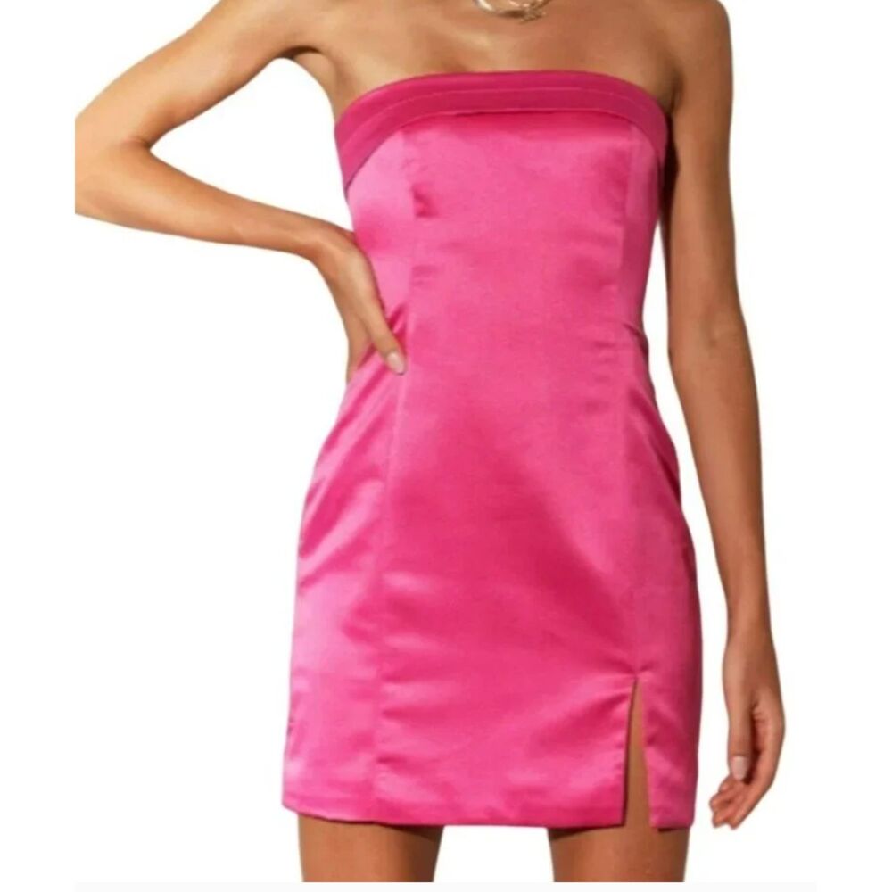 Runaway The Sawyer Strapless Mini Dress Pink Size Small